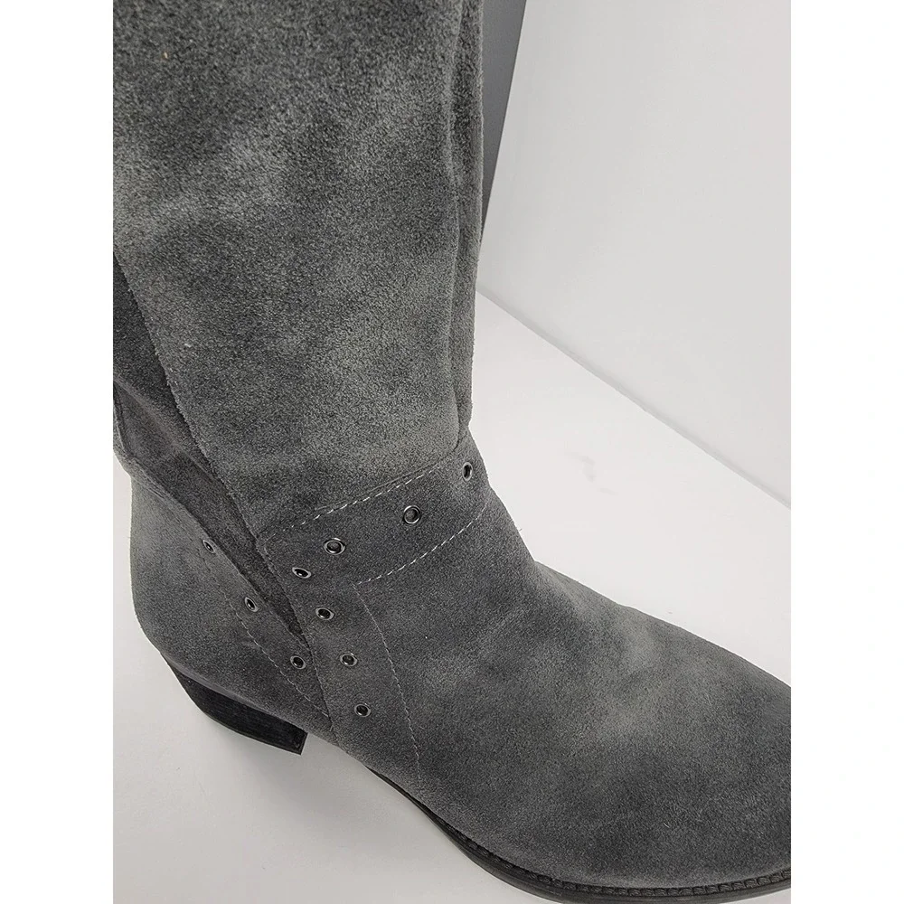 Vince Camuto Bestan Grey Suede Over The Knee Studded Boots Womens 7.5 M